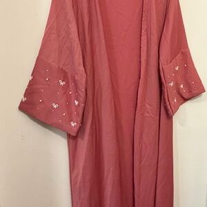 Zelie Bow Detailed Pink Upper Shrug/Abaya